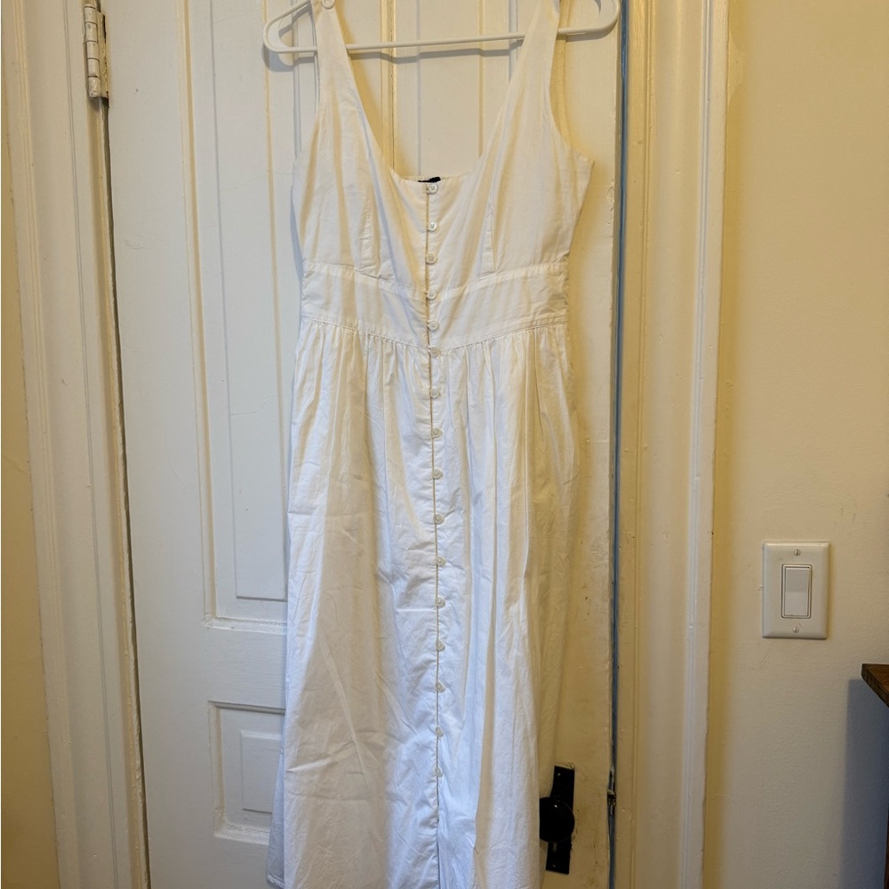 J Crew White Button-Down Dress